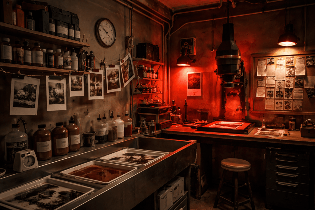 Fotolabor, wie es bis in die 1990er Jahre in der analogen Fotografie verwendet wurde