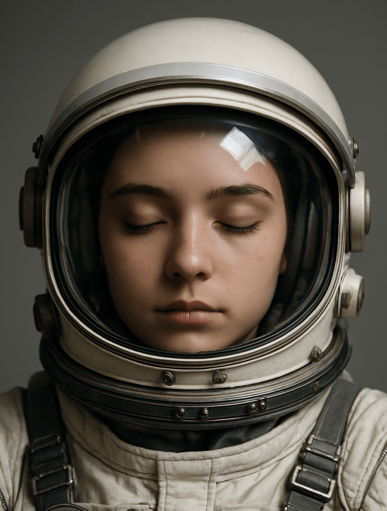 KI Porträt einer jungen Astronautin, 2025